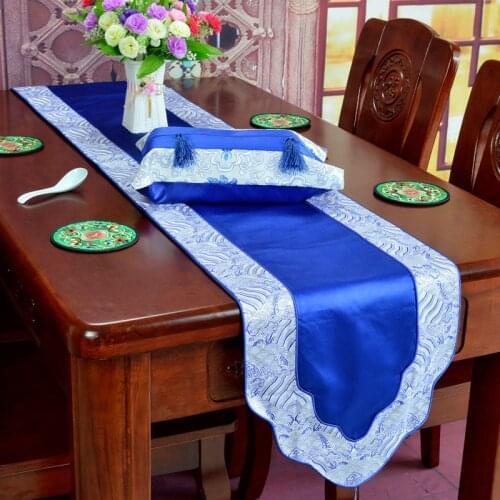 Chinese style high quality table runner wholesale embroider table runner for wedding hotel dinner party colorful