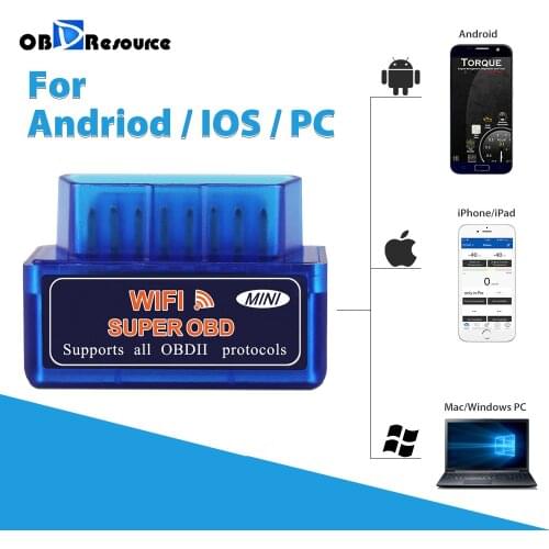 WIFI ELM 327 V1.5 PIC18F25K80 12V Automotive OBD2 Code Reader Scan Tool Turn Off Check Engine Light New Wireless ELM327 Tester