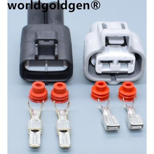 Worldgolden 2 Pin female 4.8mm Auto water jet motor plug,washer pump 6189-0425 connector for Toyota crown, Lexus Highlander