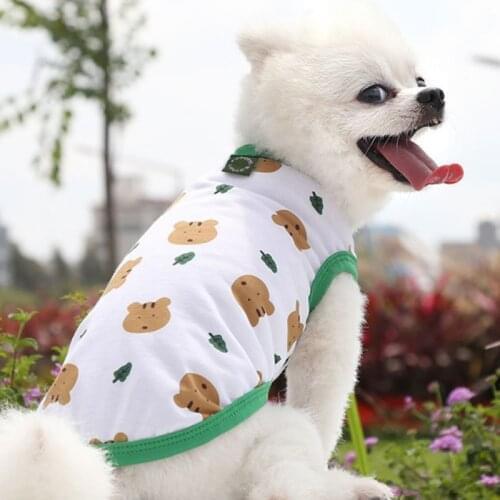 Pet Dog Cat Vest Cute Printed Puppy Tshirt Clothes Cotton Material Soft Comfortable T Shirt Pet Dog Clothes Summer