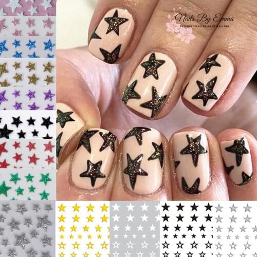 STARs series 10 COLORs rose gold stars designs 3d star nail art sticker decal accessories
