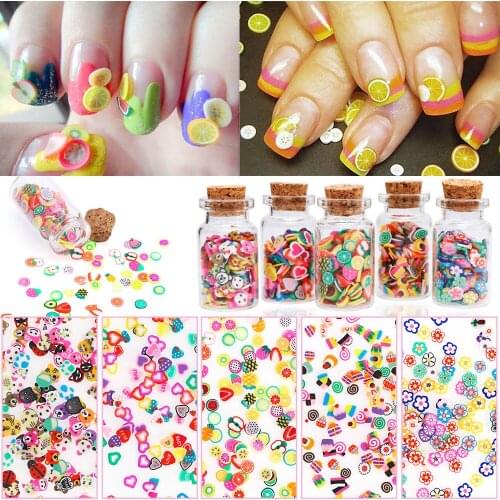 1 Bottle Resin Fruit Dessert Nail Decoration 3D Nail Accessories Art Nail Tips Tool UV Gel Polish DIY Rhinestone Decoration