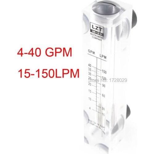 1 Inch 4-40GPM 15-150LPM Water Liquid Flow Meter Measuring Panel Flowmeter