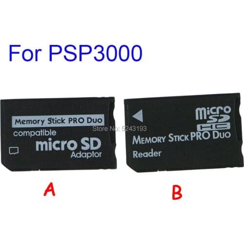 100pcs New Mini Memory Stick Pro Duo Card Reader Micro SD TF To MS Card Adapter For PSP 1000 2000 3000 Converter Black