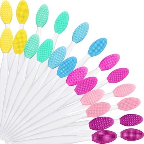 100pcs Silicone Exfoliating Lip Brush Tools Lip Scrub Brush Nose Brushes Double-Sided for Gentle Cleansing of Skin and Lips