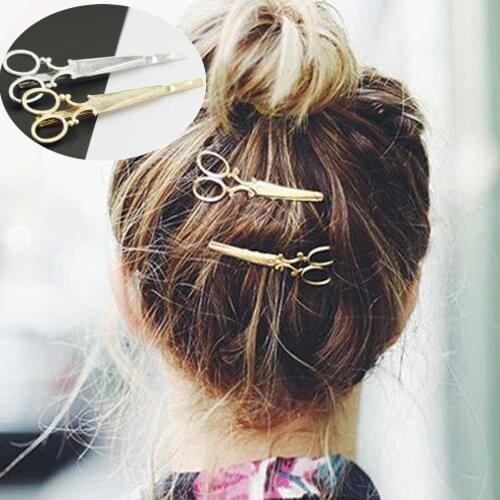 2Pcs Creative Scissors Shape Women Lady Girls Hair Clip Delicate Hair Pin Hair Barrette Hair Accessories Decorations