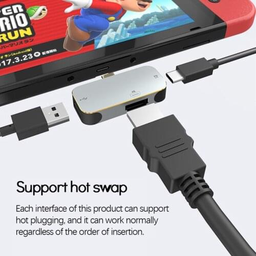 2021 HDMI-compatitle Type-C Hub Dock Cable for Nintend Switch HDMI-compatitle Adapter Dock Cable for Nintend Switch