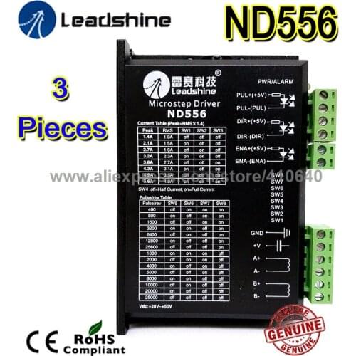 3 Pieces Free shipping Leadshine Stepper motor Drive ND556 Max current 5.6 A for NEMA23 Stepper motor