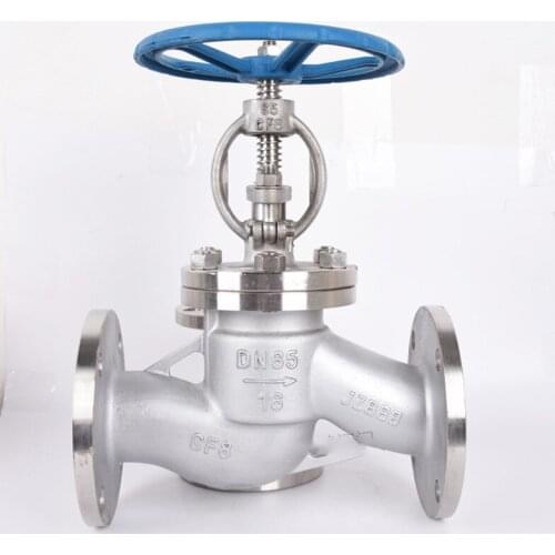 304 stainless steel flange globe valve J41W-16P flange standard 2 inch 4 inch valve direct sales