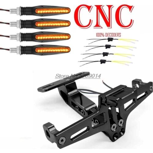 4PCS LED 100% relays CNC aluminum Motorcycle License Plate Cover For Parts Nc 750X Honda Transalp Honda Cbr 1000 Rr 2018 Ural