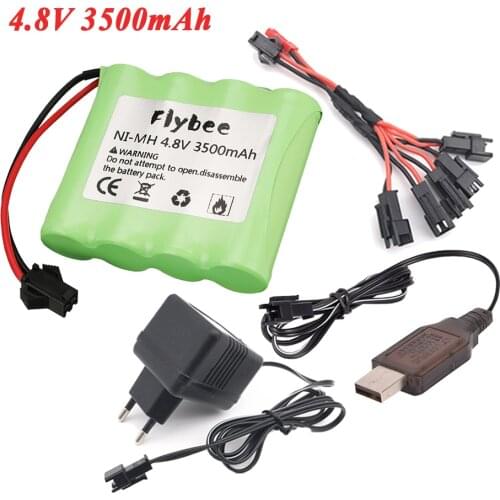 4.8v Rechargeable Battery + charger For Rc toys Car RC Tanks RC Robots Gun 3500mah Ni-MH Battery AA 4.8v 3500mah Batteries Pack