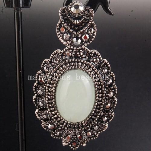 Free Shipping Beautiful jewelry Tibet Type Aventurine Oval Women Men Pendant bead 1pcs PC4084