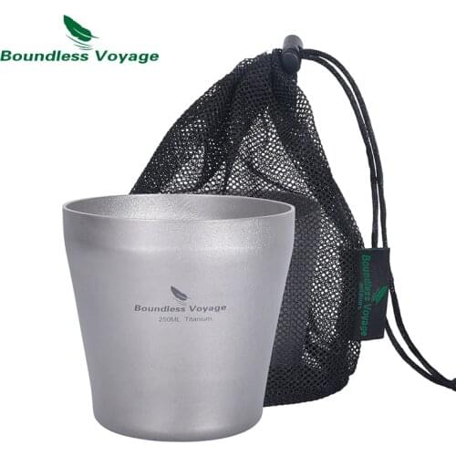 Boundless Voyage 250ml Titanium Beer Cup Outdoor Camping Coffee Tea Mug Tableware Drinkware