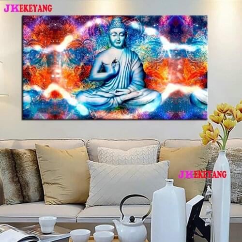Large 5D Diy diamond painting Colored buddha Diamond Mosaic Rhinestone Embroidery cross stitch Y4527