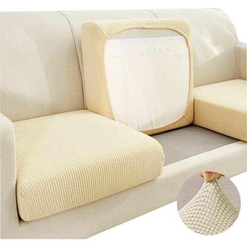 Jacquard Sofa Cover for Living Room Funiture Protector Solid Color Sectional Couch Cover L Shape Slipcover 1/2/3/4 Seater