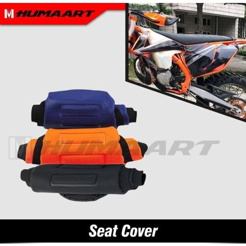 HUMAART Motorcycle Seat Cover Anti-Slip Waterproof for SX XC SX-F XC-F EXC XC-W 2016 2017 2018, Black Orange Blue