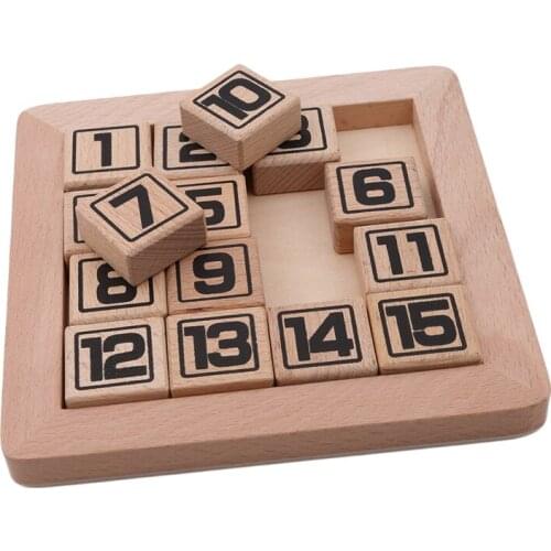Wooden Numbers Puzzle Toys Numbers Matching Game Slide Game Jigsaw Toy Kid Toy Play Gift Baby Early Education Adults Party Game