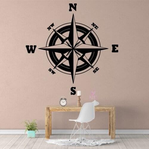 Diy Compass Wall Sticker Pvc Wall Art Stickers Modern Fashion Wallsticker For Babys Rooms Decorative Vinyl Wall Stickers