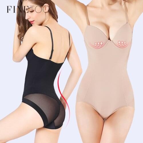 FINETOO Bodysuit Women Solid Color Push Up Bras For Women Female Bodys Overalls For Women Slim Bodycon Body Suit Dropshipping