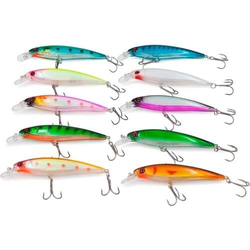 HiUmi 1pc Fishing Lures 3D Eyes Floating Laser Minnow Hard Aritificial Wobblers Crankbait Plastic Baits Pesca Isca 11cm 13.5g
