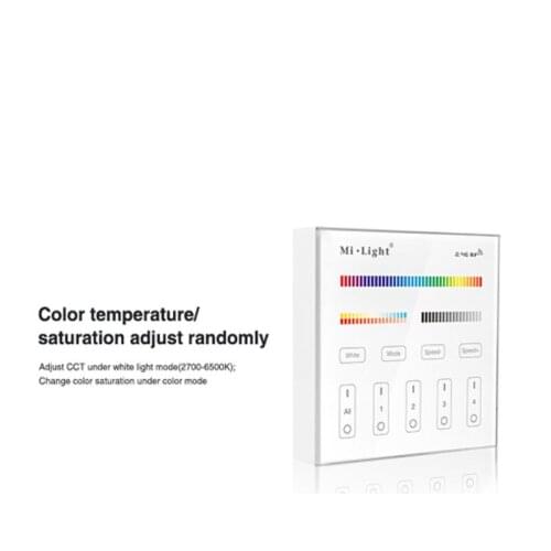 Milight Led Touch Panel Controller 2.4G Wall-mounted Remote Controller AAA Battery for RGBW RGB CCT Led strip Bulb Downlight