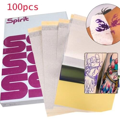 100pcs Tattoo Transfer Paper A4 Size Tattoo Paper Thermal Stencil Print Tracing Copier Supplies Reusable 4 Layers Tattoo Supply
