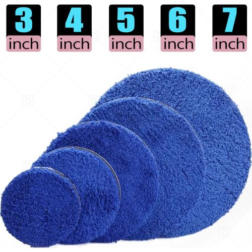 3/4/5/6/7 Inch Removing Wax Buffer Pads Microfiber Polishing Pad Replaceable Buffing Pads For DA/RO Polisher Car Wash Clean