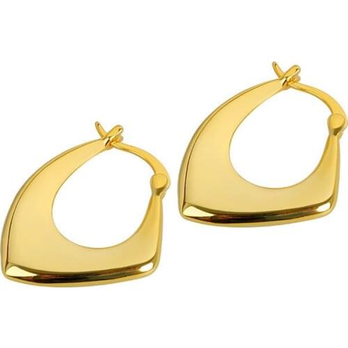 Fashion Irregularity Metal Hoop Earrings Simple Korean Design Geometric Earrings For Women Minimalist Jewelry 2021