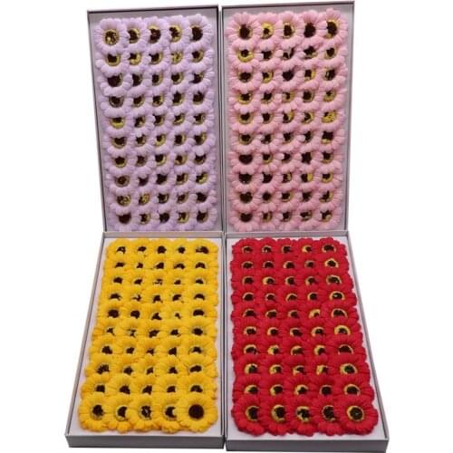 50Pcs/Lot 5Cm Soap Artificial Gerbera Daisy Head Silk Flower Home Wedding Decor Bouquet Party Home Decoration Soap Fake Flowers