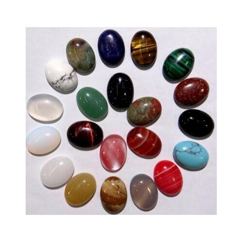 Natural Stone Quartz Crystal Turquoises aventurine Oval Cabochon pendant for diy jewelry making Necklaces Accessories10pcs