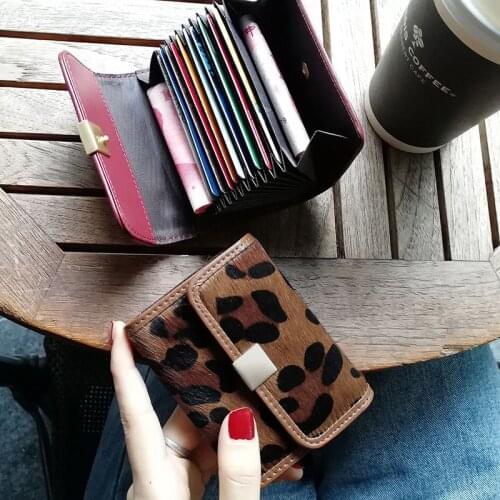 2021 new fashion ibuyama hair card bag womens multi position ultra thin simple leather compact card clip business card holder