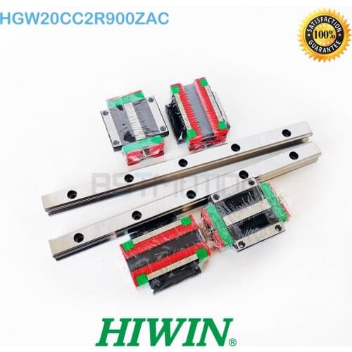 Original HIWIN Brand linear guide HGR20 2pcs 900mm linear track 4pcs HGW20CC Carriage HGW20CC2R900ZAC Guid Linear