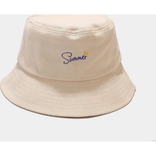 Letter Summer Embroidery Cotton Bucket Hat Fisherman Hat Outdoor Travel Hat Sun Cap Hats for Men and Women 138