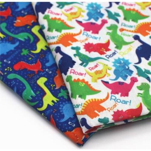 Half yard 45*140cm cartoon dinosaur print polyester cotton fabric mask handmade craft 1515