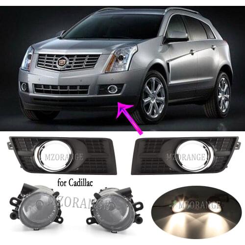 Fog Lights for Cadillac SRX 2010-2016 Headlight Front Bumper Fog Light Frame Harness Driving Lamp Chrome Fog Lamp Cover Grill