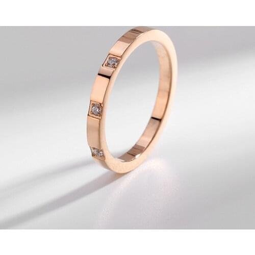 Rose Titanium Steel Ring Female Curve Mill Finish Accessories Hand Decorate Ring