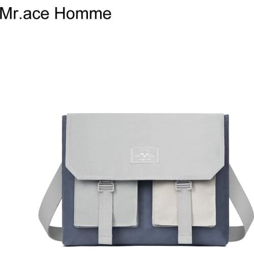 Gray And Blue shoulder bag With Cover Women Fashion School crossbody messenge Girl Waterproof College Bag Men Travel Bag Boy