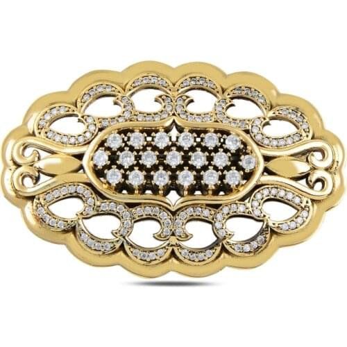 Silverlina Silver Zircon Stone Authentic Brooch