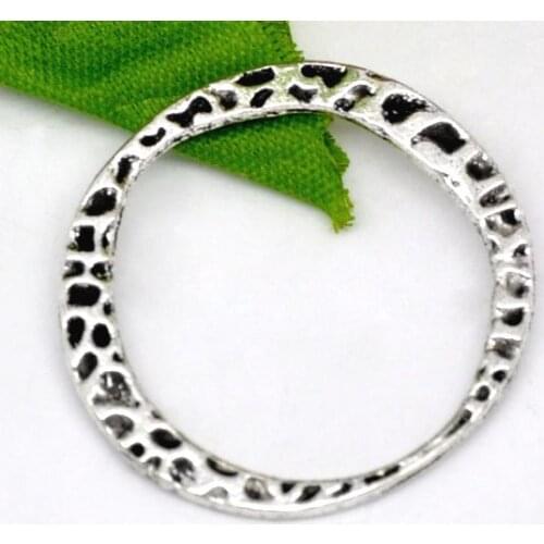 DoreenBeads Retail Silver Color Jewelry Ring Connectors 30x28mm,sold per pack of 20