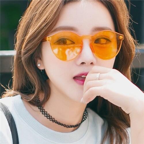 DCM New Fashion Rimless Vintage Round Sunglasses Women Luxury Brand Original Design Sunglasses