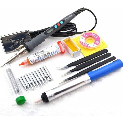 ST-936 EU Digital LCD Adjustable Electric soldering iron 936 Soldering station Welding repair kit set 110v - 220v Universal