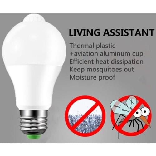 AC110V/220V LED PIR Sensor Bulb E27 12W Dusk to Dawn Light Bulb Day Night Light Motion Sensor Lamp