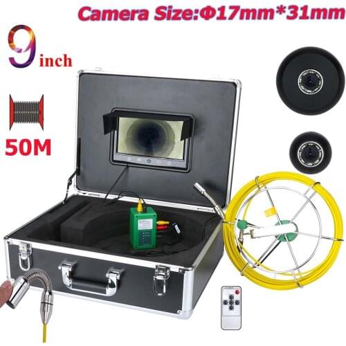 MOUNTAINONE 9 inch HD 17mm Pipe Sewer Inspection Video Camera Drain Pipe Sewer Inspection Camera System 1000 TVL 20M 30M 40M 50M