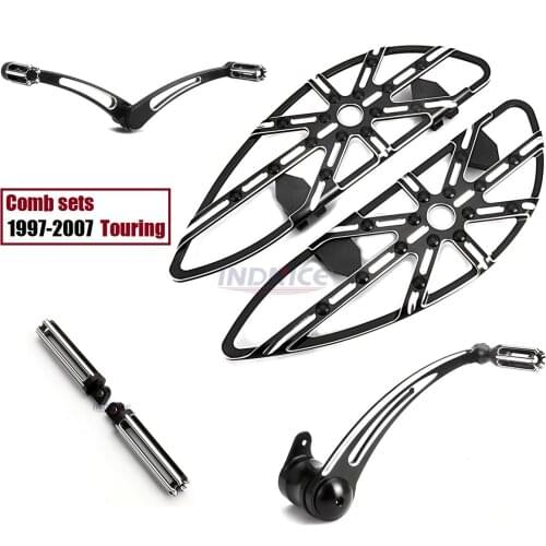 Black gauge rider passenger floorboards Rear brake toe heel shifter levers for harley Touring Electra Glide Standard FLHT 1997-2