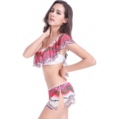 Women Bikinis 2020 Swimwear Swimsuit Mesh Layer Mujer Biquini Mulher Brazilian Push Up Bikini Set Flounced Bathing Suits