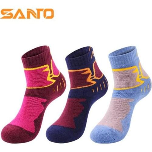 Women Sport Socks (2 Pairs/lot) SANTO/S018 Warm 45% Merino Wool Outdoor Climbing Hiking Socks