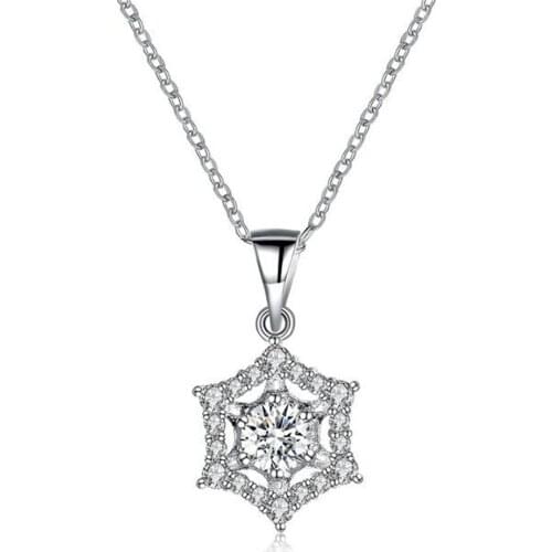 925 Sterling Silver David Star hexagon Pendants Necklaces For Women Tiny Drop Mujer Long Chain Colier Geometric Fashion Jewelry