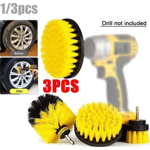 1/3Electric Drill Brush Kit Plastic Round Cleaning Brush for Carpet Glass Car Tires Cleaning Brushes Power Scrubber Drill