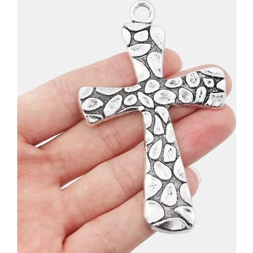 2pcs Antique Large Corss Charms Pendant For Necklace Bracelet Jewelry Making Findings Ankh Cross Charms 58*93mm