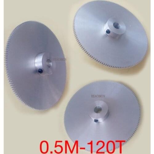 2PCS/LOT Diameter:61mm Hole d:10mm Aluminum Alloy Convex Gear 0.5M-120Teeth Precision Micro Motor